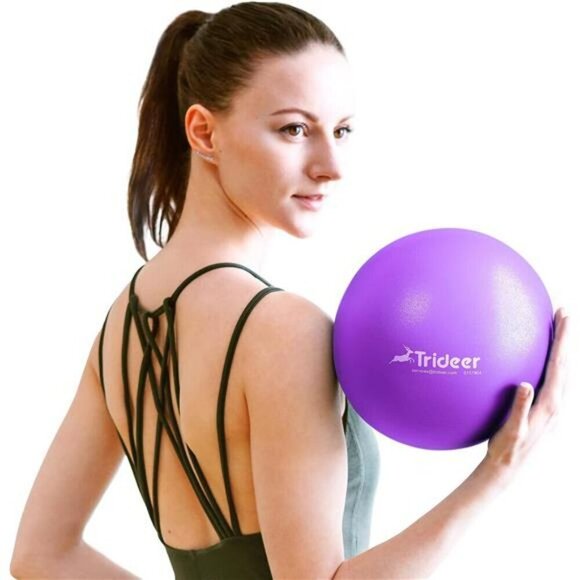 Pilates Ball 9 Inch Core Ball Small Exercise Ball with Exercise Guide Barre Ball - Picture 1 of 7